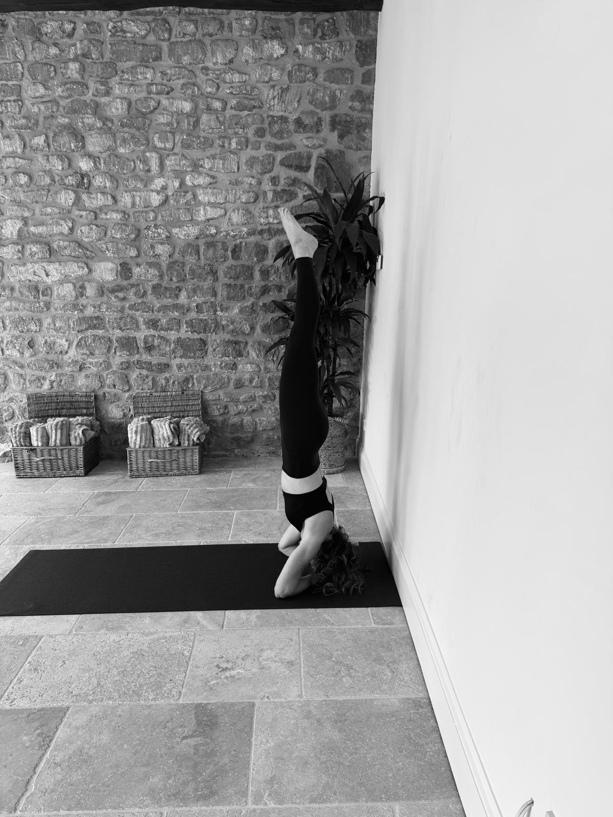 Supported headstand in the Braunston studio